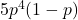 5 p^4(1-p)