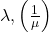 \lambda,\left(\frac{1}{\mu}\right)