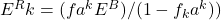 E^Rk=(fa^k E^B)/(1-f∑_ka^k ))