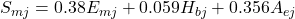 S_{mj} = 0.38E_{mj} + 0.059H_{bj} + 0.356A_{ej}