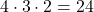 4 \cdot 3 \cdot 2=24