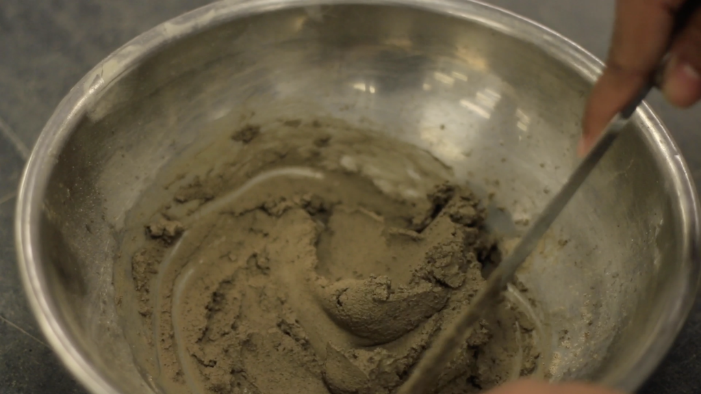 Mixing of soil with water