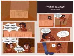 Image of First page of ‘Neheb is Dead’ Comic