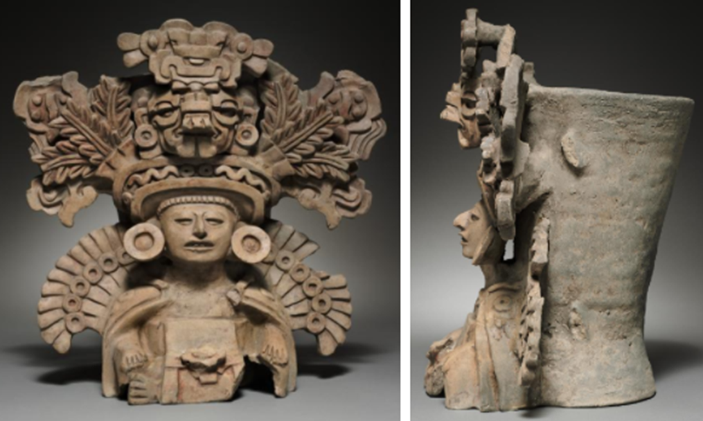 Image of Funerary Urn (Front and side view) by Classic Period Zapotec Maker(s) of Oaxaca, Mexico