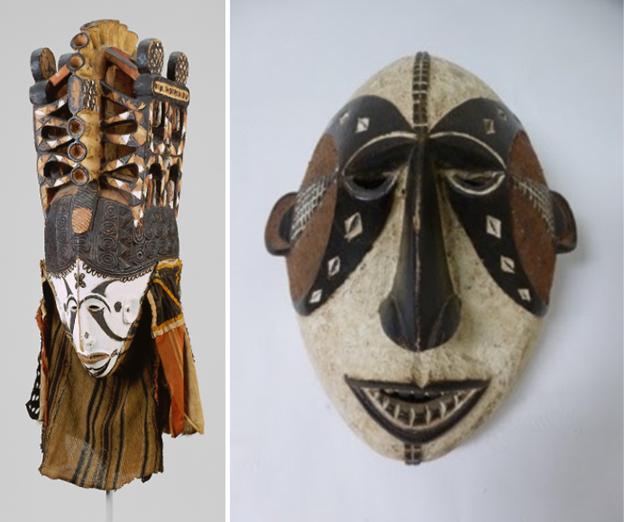 Images of Two types of Agbogho Mmuo Masks by Igbo Maker(s) of Nigeria