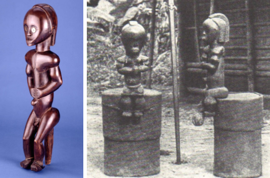 Two images of Byeri Figure by Fang Maker(s) of Gabon