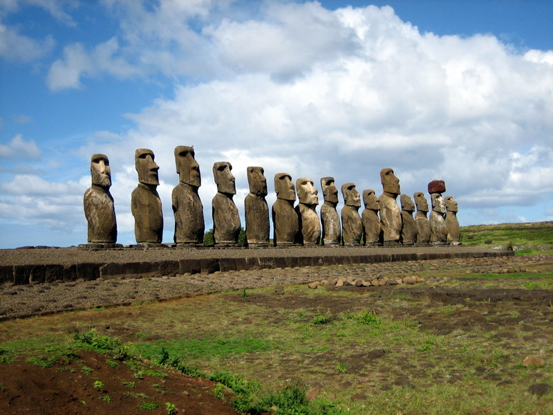 Image of Ahu Tongariki with M oai by Rapa Nui Maker(s) of Easter Island