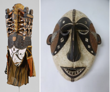 Two types of Aghogho Mmuo masks by Igbo Makers