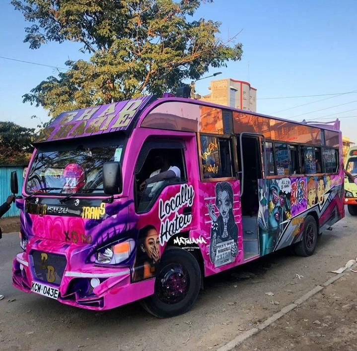 Photo of a matatus in Kenya.