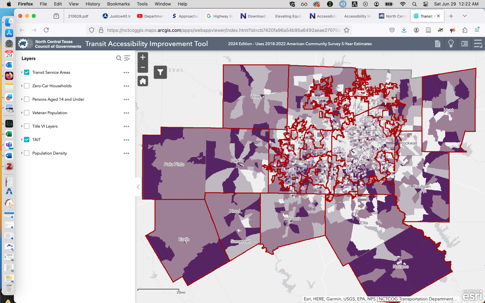 Screenshot of NCTCOG TAIT dashboard