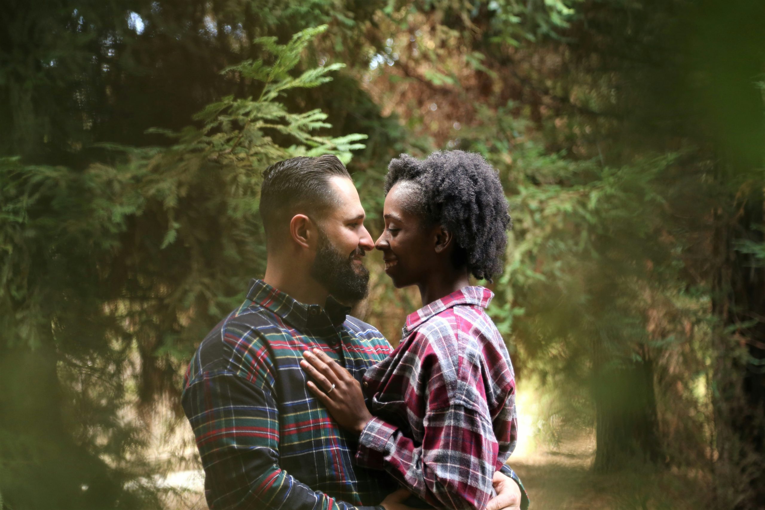 couple smiling and looking at each other