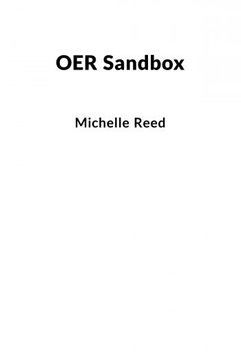 Cover image for OER Sandbox