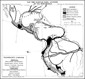Fig. 3. Carl O. Sauer: “The Map as Visual Hypothesis,” Two Agricultural Systems of the New World.