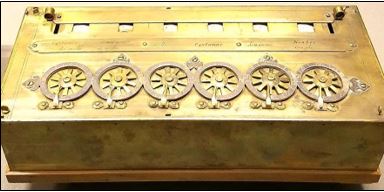 A 16th century calculing machine with 6 calculating wheels