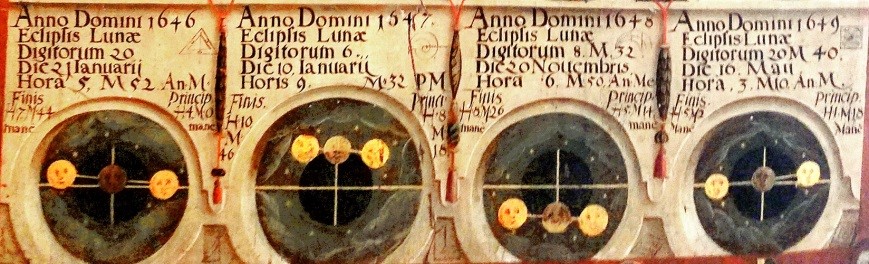 Table showing dates of eclipses in the 17th Century