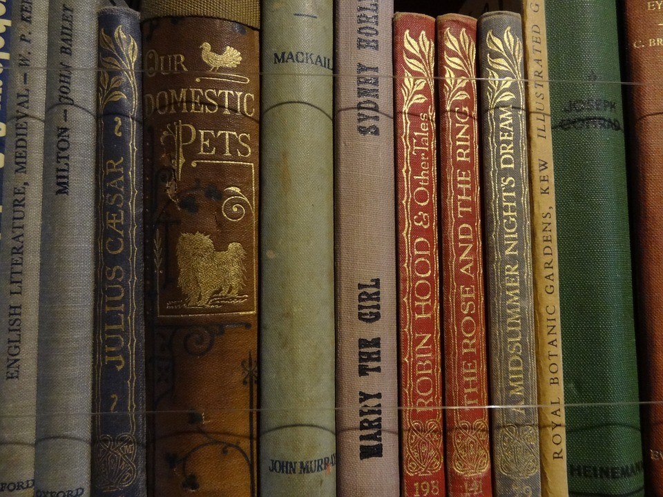 old books on a shelf