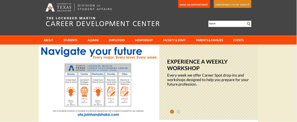 Career Center Homepage 