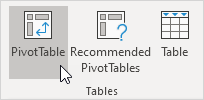 This image from Microsoft Excel is the insert menu for inserting tables.